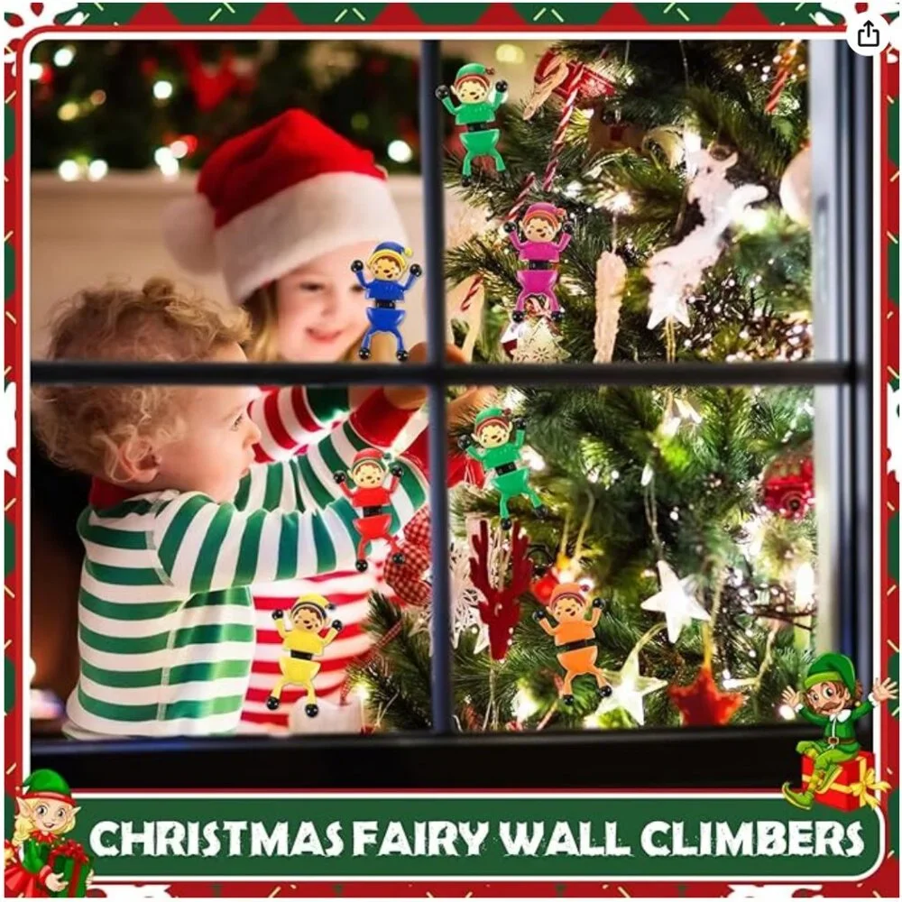 12 Joyfy Christmas Elf Sticky Climber Toys  Individually Wrapped